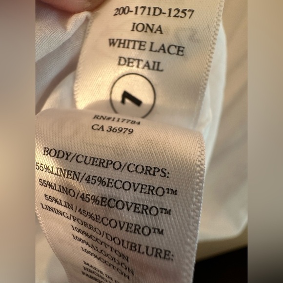 NWT RAILS S Iona White Lace Detail Linen Blend Romantic Dress Bridal Cottagecore - Picture 9 of 15